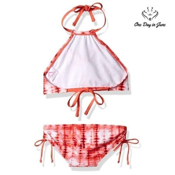 Kanu Surf Morgan Ruffle Halter Bikini Swimsuit Size 14 - Picture 2 of 4